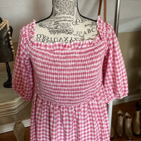 Pink/White gingham dress. Size XL NWOT - Picture 5 of 6